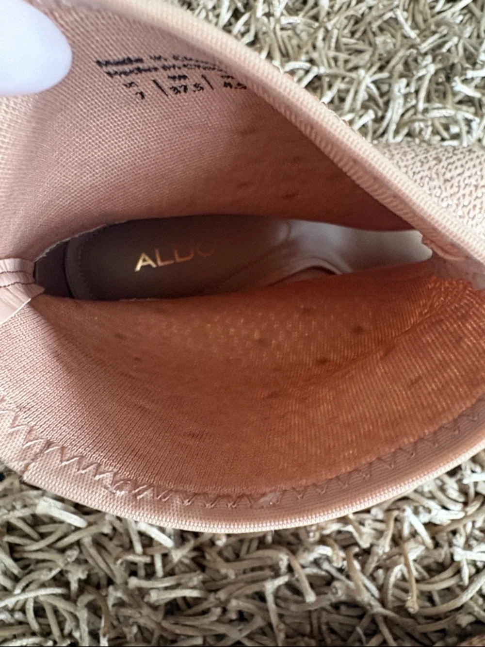 Aldo Beige Knit Peep-Toe Stiletto Booties - Picture 6 of 7